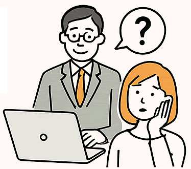 お悩みを抱えている社員のイメージ